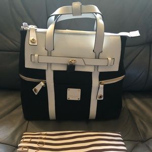 Henri Bendel Black & White Jettsetter Backpack NWT